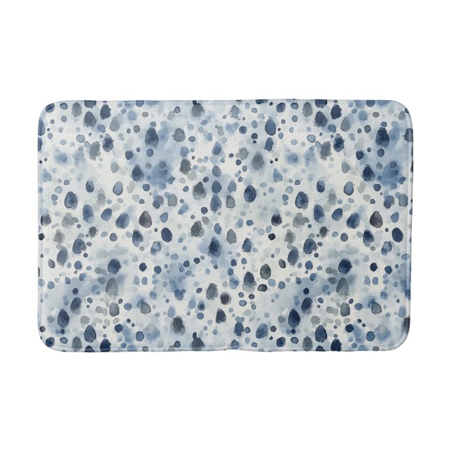Rainy Day Blue Bath Mat (Front)