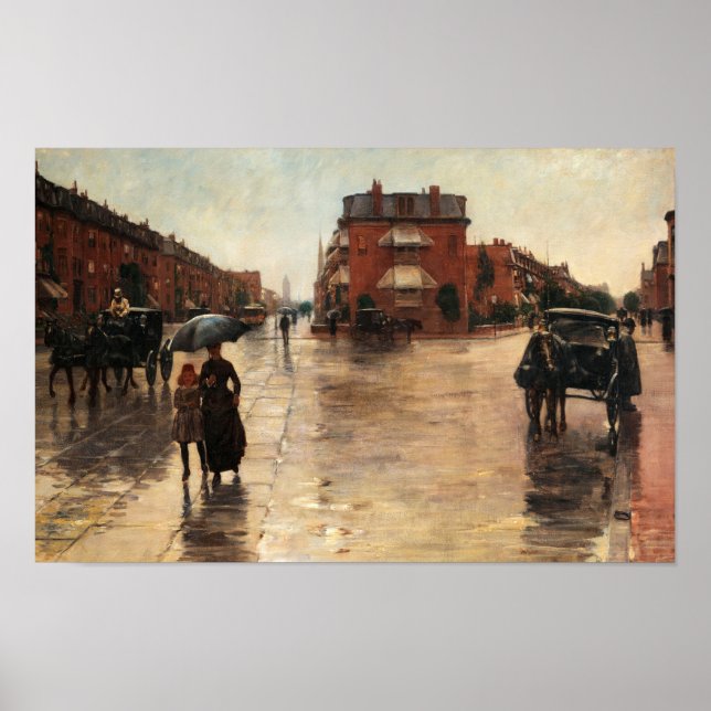 Rainy Day, Boston by Childe Hassam Poster (Front)
