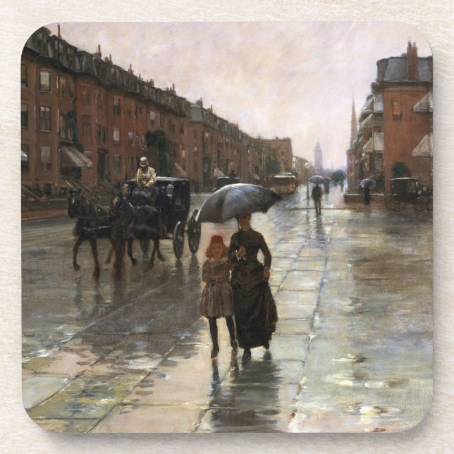 Rainy Day, Boston by Frederick Childe Hassam Coaster (Front)