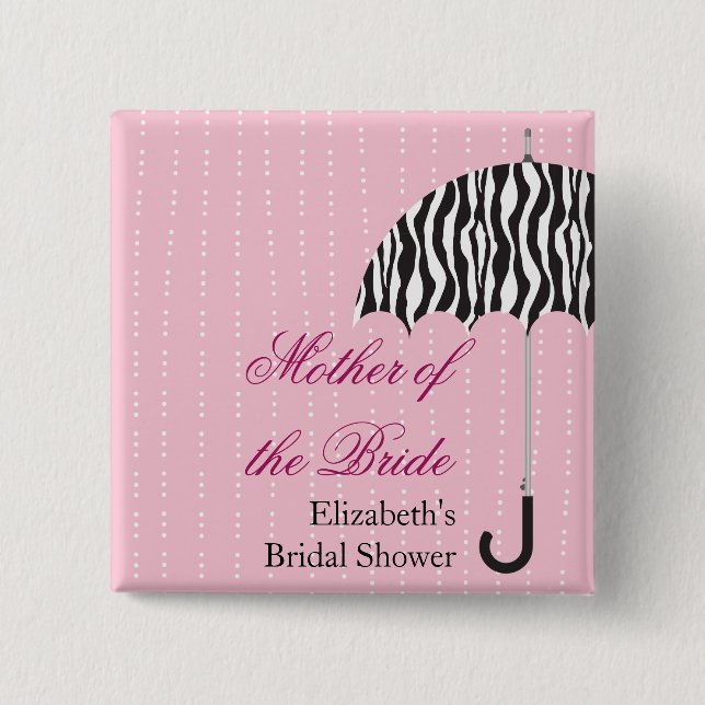 Rainy Day Bridal Shower Button (Front)