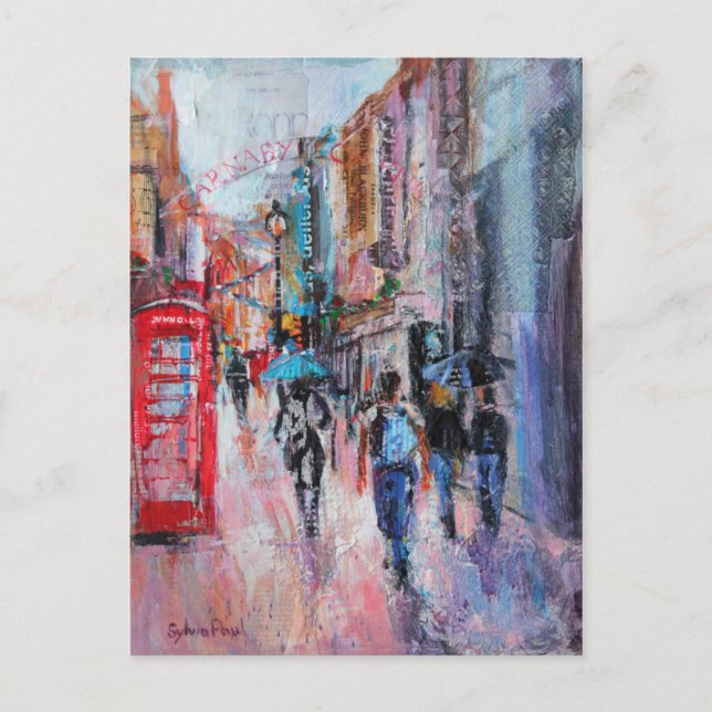 Rainy Day Carnaby Street Postcard (Front)