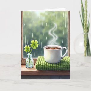 Rainy Day Coffee Warm Wishes Card