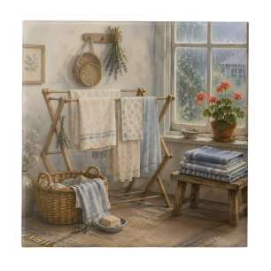 Rainy Day Cottage Laundry Room Ceramic Tile
