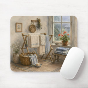 Rainy Day Cottage Laundry Room Mouse Pad