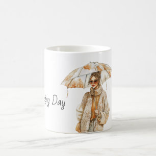 Rainy Day Female Umbrella Coffee Mug