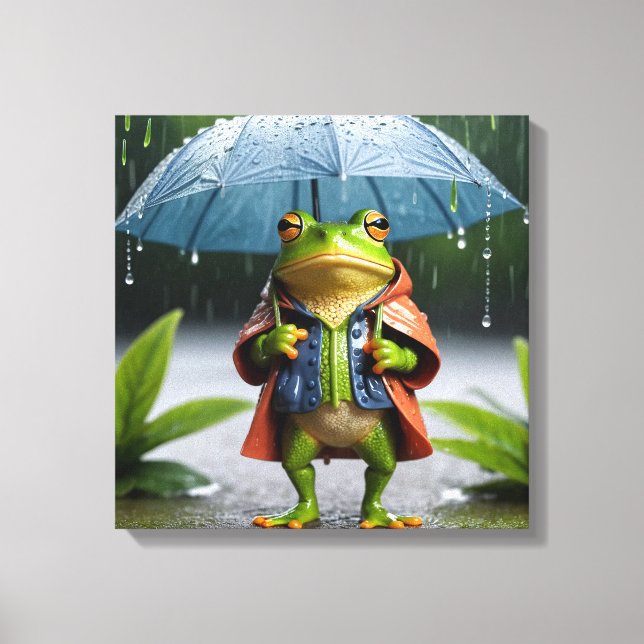Rainy Day Frog Canvas Print (Front)