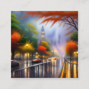 Rainy Day Graphic Square Business Card