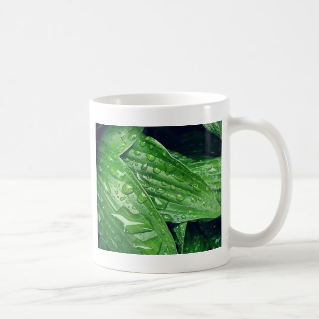 Rainy Day Hosta Leaves Coffee Mug (Right)