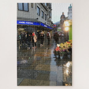 Rainy Day in Angel Islington North London UK Jigsaw Puzzle