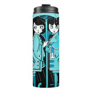Rainy Day in Blue Thermal Tumbler
