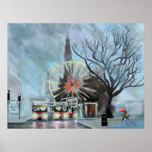 Rainy day in Edinburgh Poster