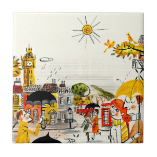 Rainy Day in London Ceramic Tile