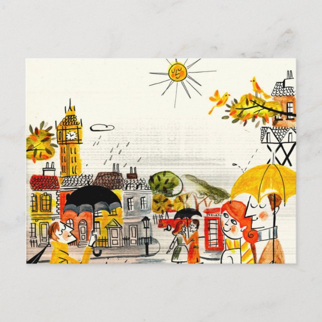 Rainy Day in London Postcard (Front)