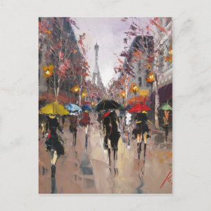 Rainy Day in Paris Postcard