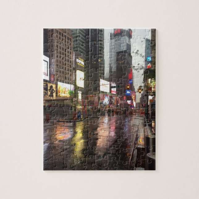 Rainy Day in Times Square NYC New York City Photo Jigsaw Puzzle (Vertical)