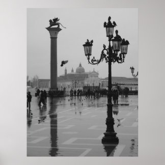 Rainy day in Venice Poster