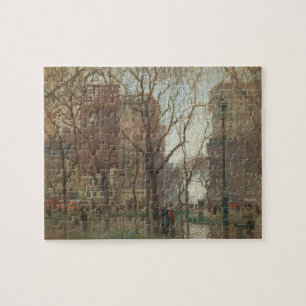 Rainy Day, Madison Square, New York, Paul Cornoyer Jigsaw Puzzle