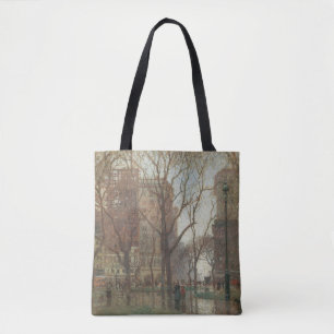 Rainy Day, Madison Square, New York, Paul Cornoyer Tote Bag