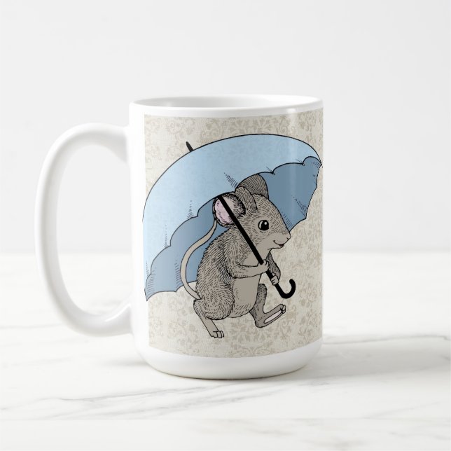Rainy Day Mouse Coffee Mug (Left)