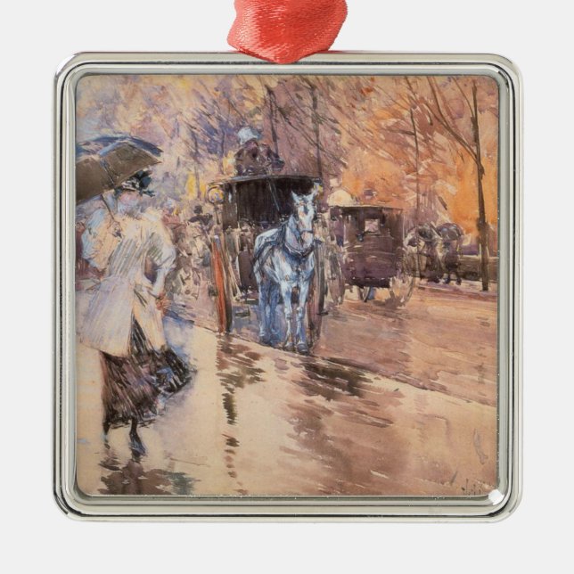 Rainy Day on Fifth Avenue (New York City) Metal Ornament (Front)