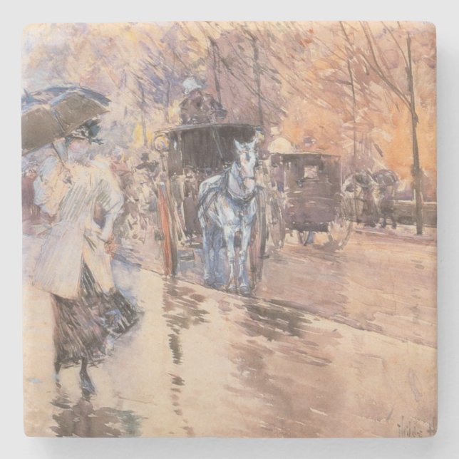 Rainy Day on Fifth Avenue (New York City) Stone Coaster (Front)
