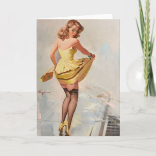 Rainy Day Pin-Up Girl Card