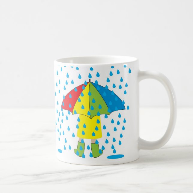 rainy day, Rainy Days go well with Hot Chocolate! Coffee Mug (Right)