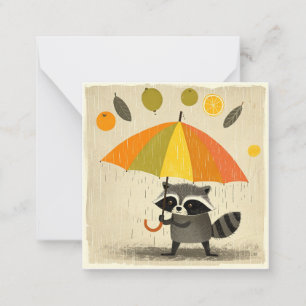 Rainy Day Reflections: Racoon Whimsical Cards