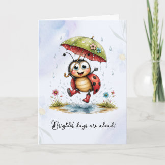 Rainy Day Retro Ladybug "Brighter Days" Card