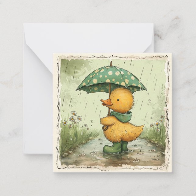 Rainy Day Roundup: Adorable Duckling Greetings Card (Front)