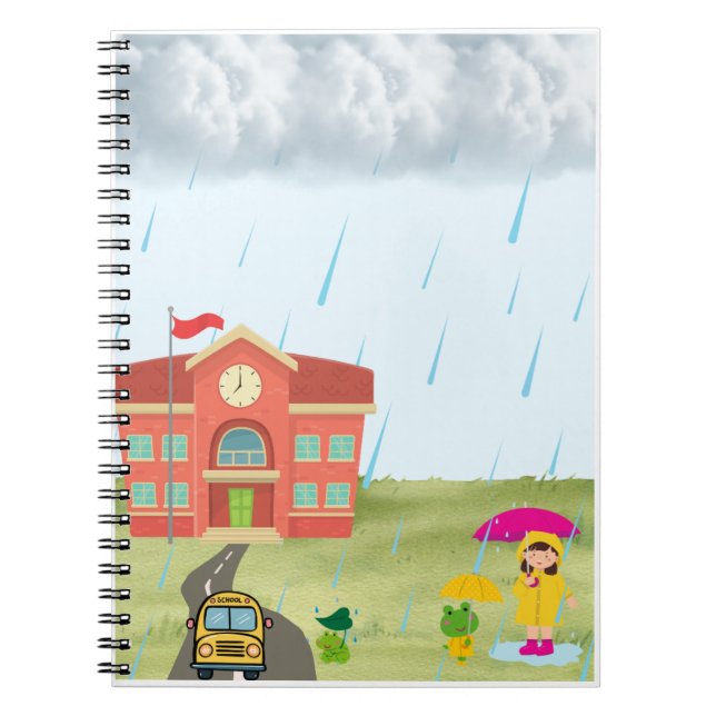 Rainy Day School Adventure with Frogs Notebook (Front)