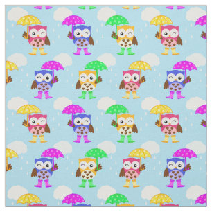 Rainy Day School Owl Fabric