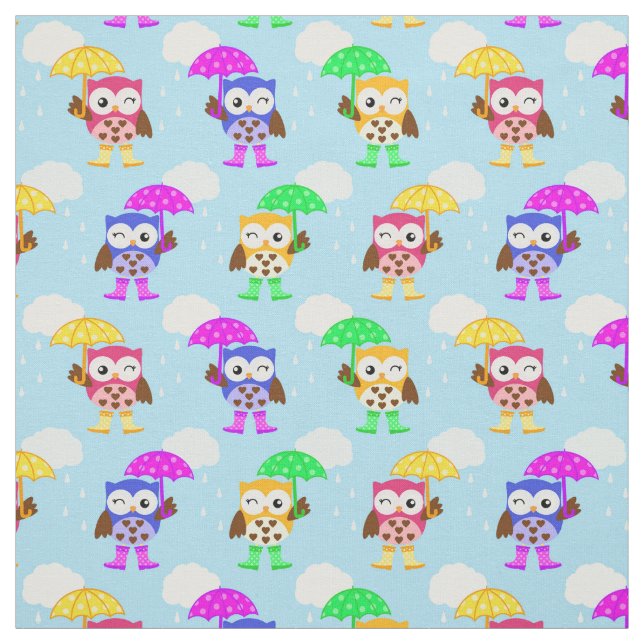 Rainy Day School Owl Fabric (Swatch)