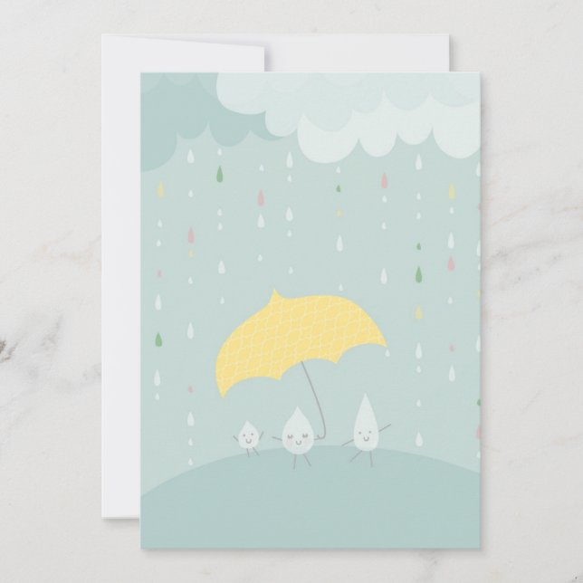 Rainy Day Stationery Note Card (Front)