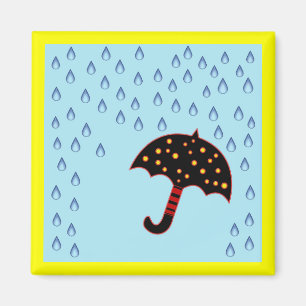 rainy day with umbrella magnet