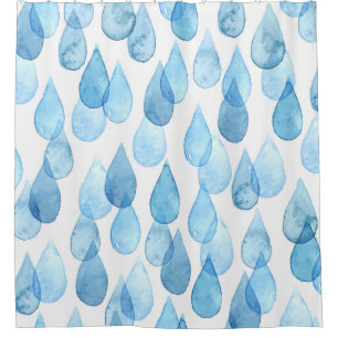 Rainy Days: Watercolor Pattern Vintage Shower Curtain
