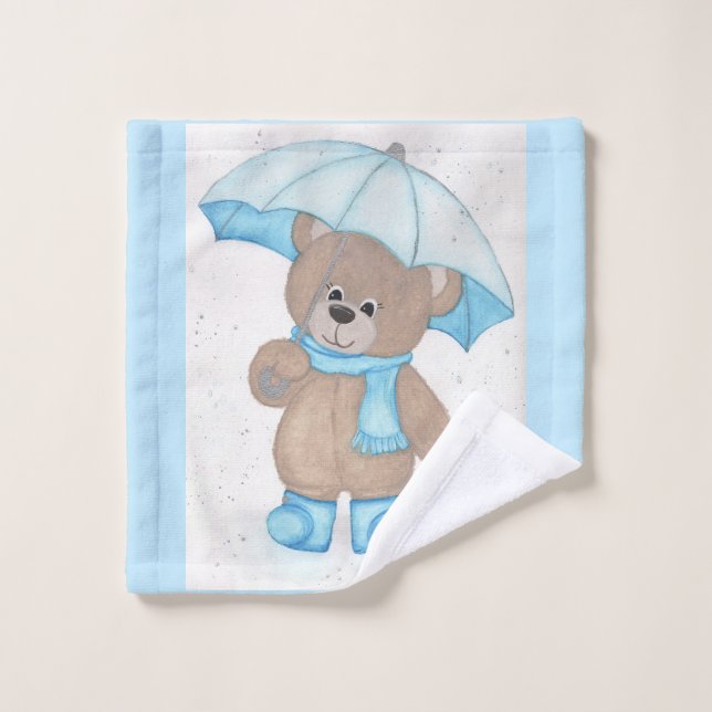 Rainy Daze Teddy Bear Wash Cloth (Wash Cloth)