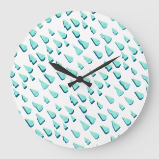 Rainy Drops Illustration Large Clock
