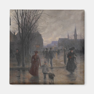 Rainy Evening on Hennepin Avenue, c.1902 Magnet