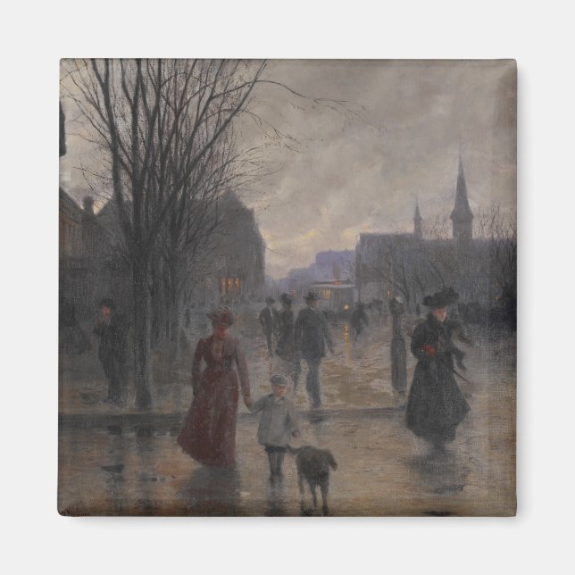 Rainy Evening on Hennepin Avenue, c.1902 Magnet (Front)
