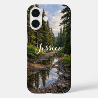 Rainy Forest Path Landscape Personalized iPhone 16 Case