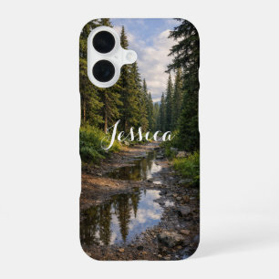 Rainy Forest Path Landscape Personalized iPhone 16 Case
