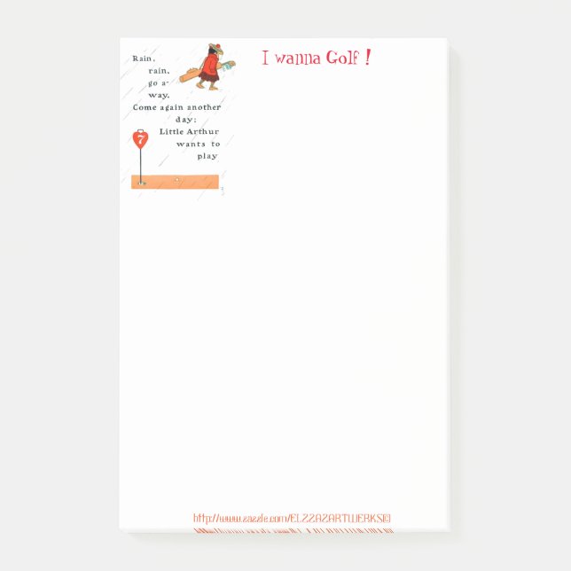"Rainy Golf Day" Post-it Notes (Front)