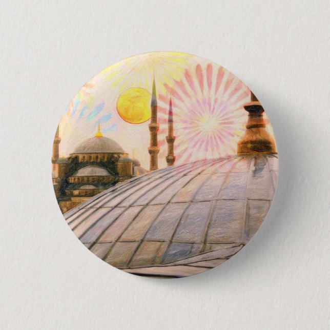 Rainy Istanbul 6 Cm Round Badge (Front)