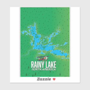 Rainy Lake North american lake map