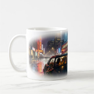 Rainy London Night Romantic Taxi Mug