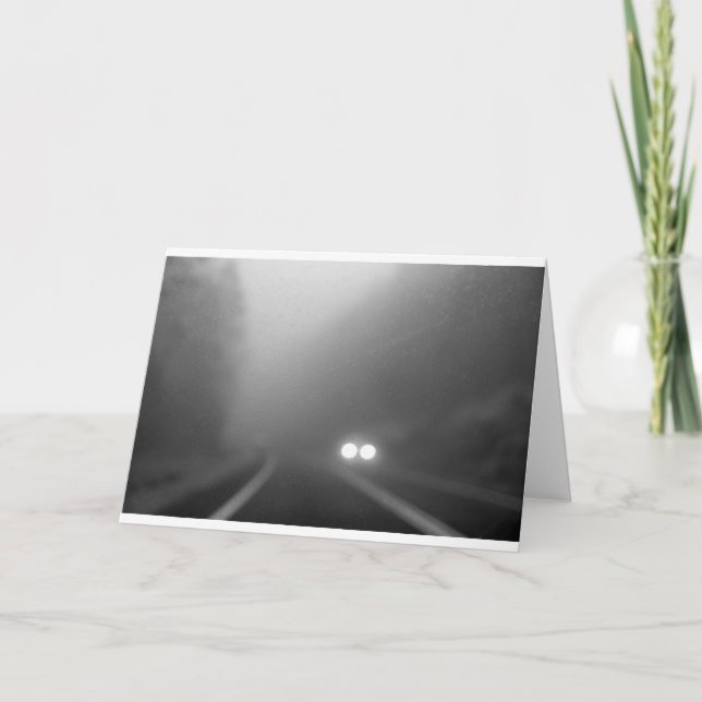 Rainy night - approaching headlights card (Front)