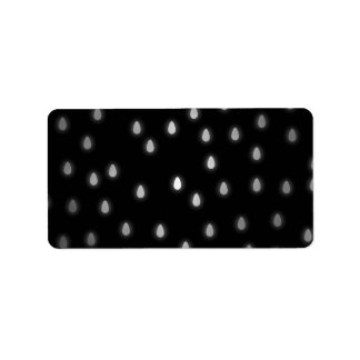 Rainy night sky. Black and Grey. Label