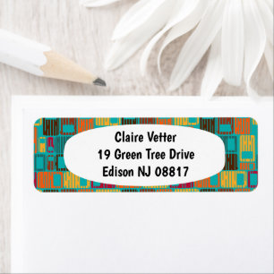 Rainy Rectangles Return Address Label