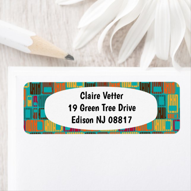 Rainy Rectangles  Return Address Label (Insitu)